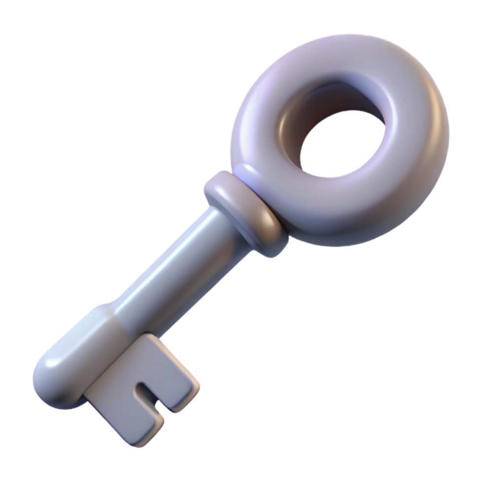 extraordinary contemporary Single Key on White Background Isolated original png