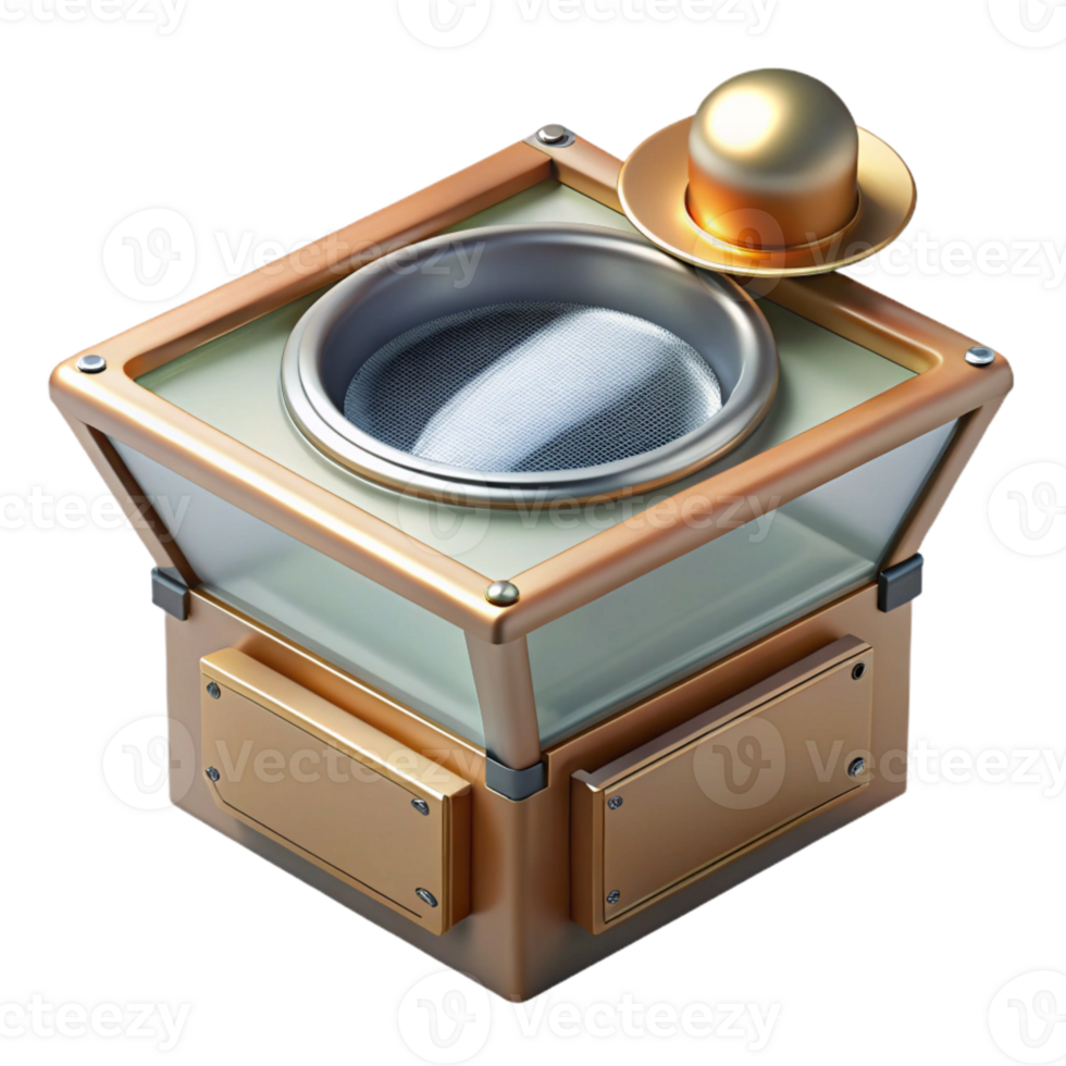 extraordinary rustic Solar Oven Top View Cutout with Detailed Reflection high quality png