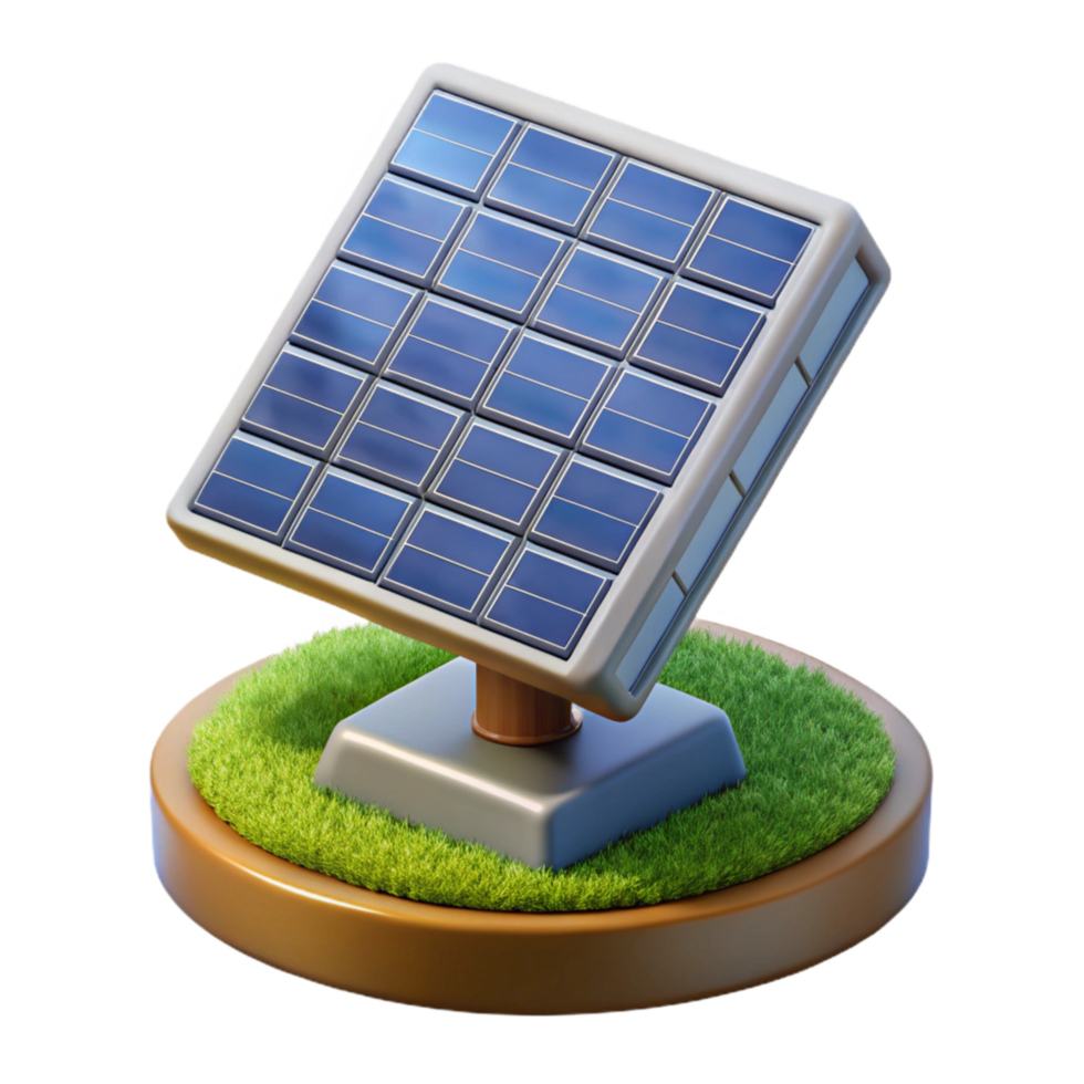wonderful creative Solar Panel Array in Desert Landscape Isolated authentic png