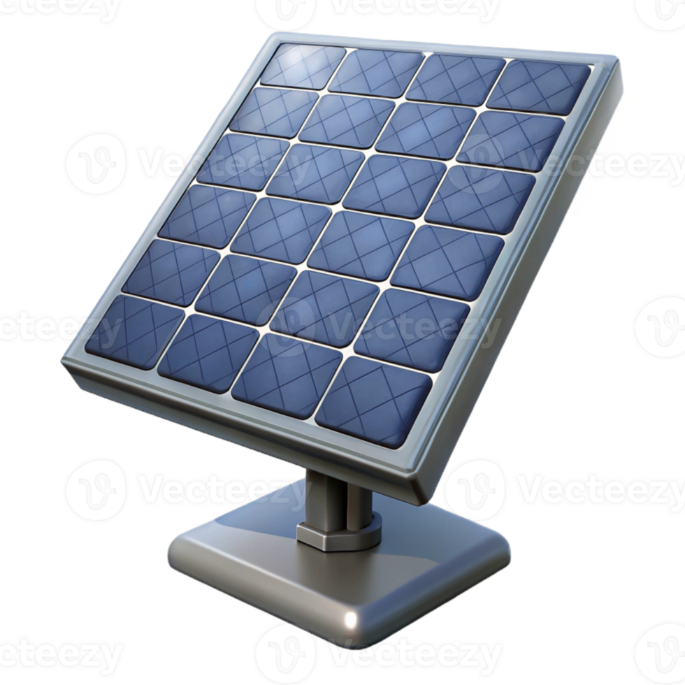 dramatic rustic Solar Panel Array Side View Isolated authentic png