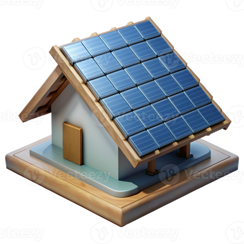 beautiful modern Solar Panel Installation on Rooftop Isolated high quality png