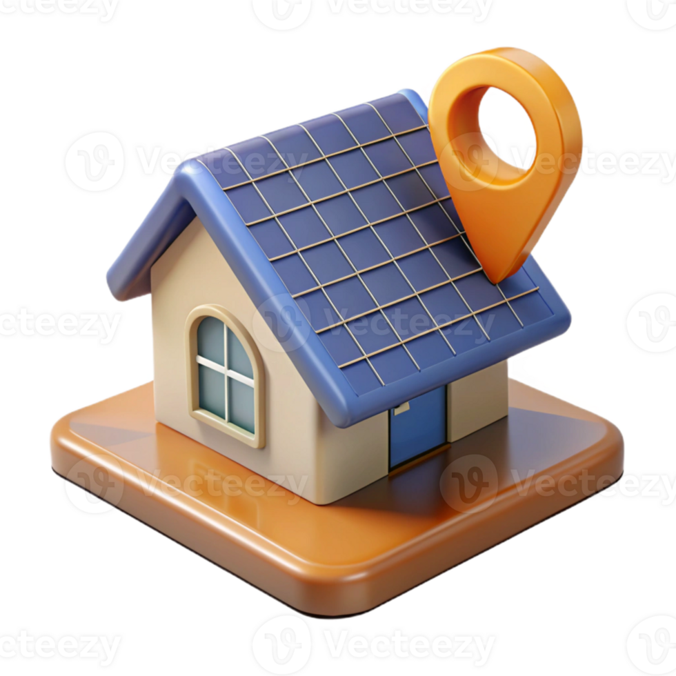 dramatic minimalist Solar Panel Installation on Rooftop Isolated original png