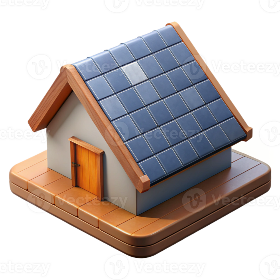 serene creative Solar Panel Installation on Rooftop Isolated exclusive png