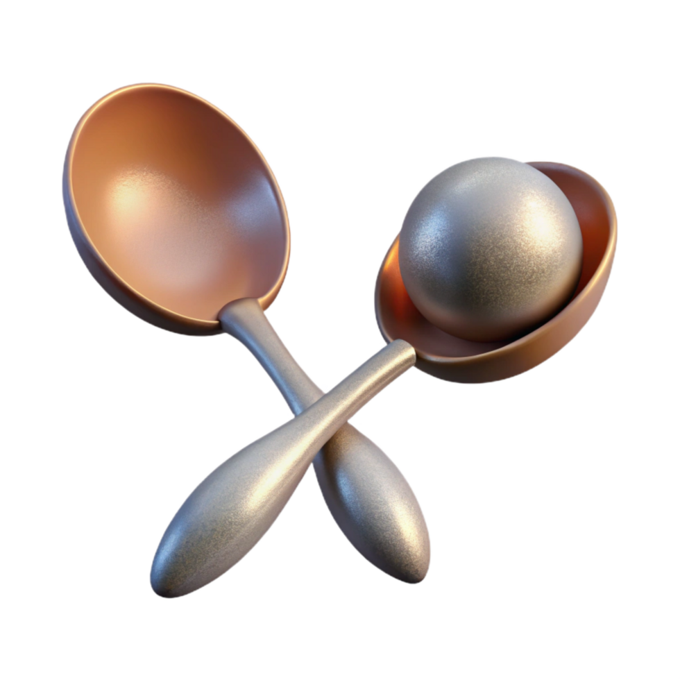 serene minimalist Spherification Spoons Cutout Isolated on Transparent Background professional png