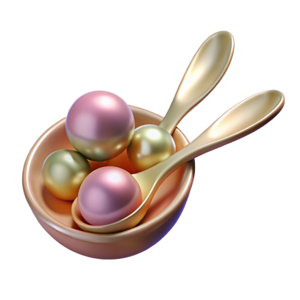 vibrant minimalist Spherification Spoons with Pearls Transparent Background genuine png