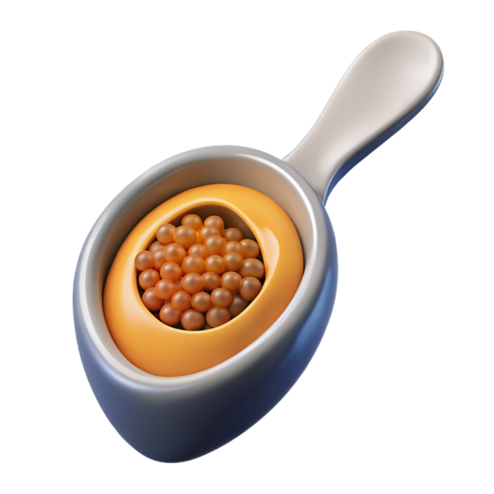 impressive artistic Spherification Spoon with Caviar Cutout authentic png