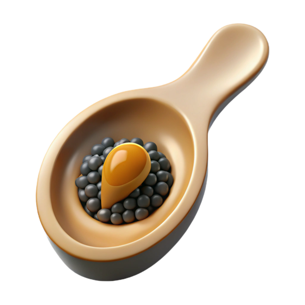 vibrant classic Spherification Spoon with Caviar Cutout premium png