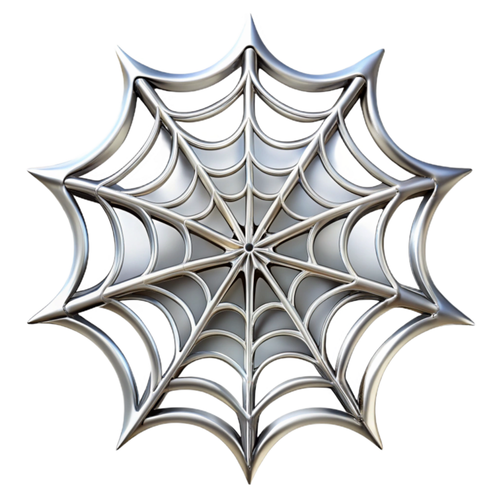 vibrant minimalist Spider Web Intricate Design Silvery Threads Transparent Background png