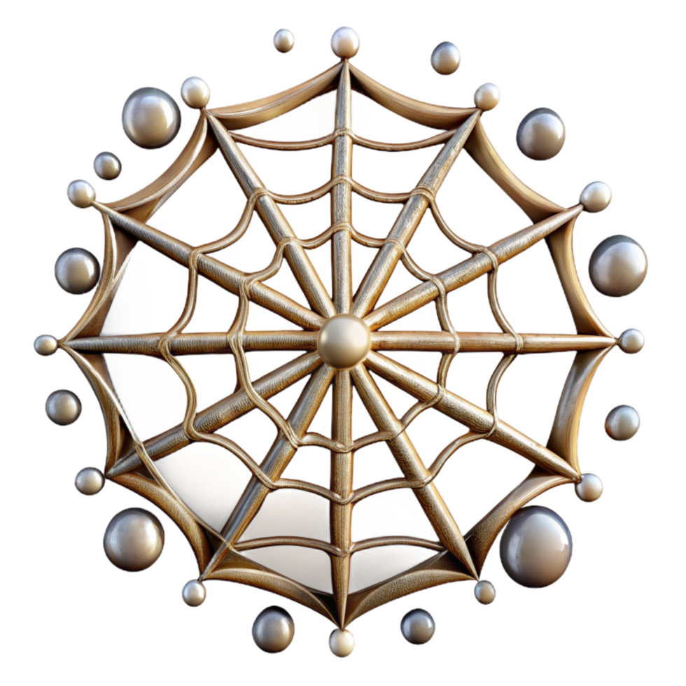 elegant minimalist Spider Web Dew Drops Morning Light Cutout Element exclusive png