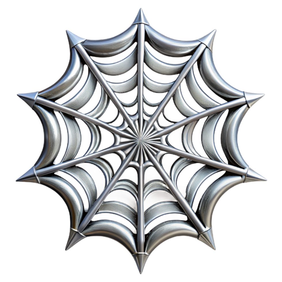 vibrant vintage Spider Web Intricate Design Silvery Threads Transparent Background original png