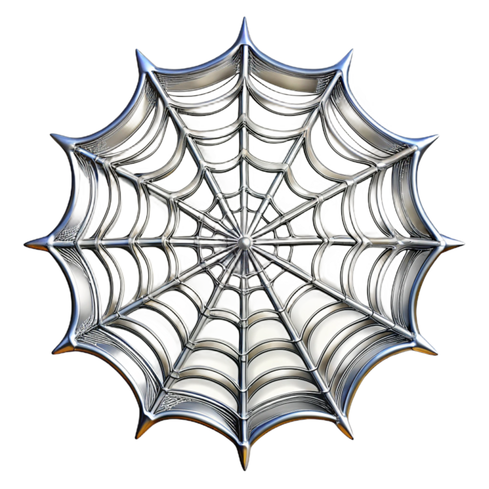 magnificent abstract Spider Web Intricate Design Silvery Threads Transparent Background png