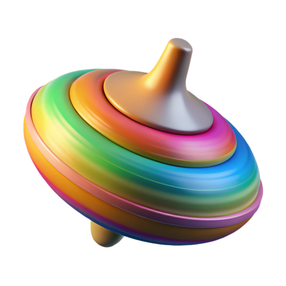 stunning minimalist Spinning Top Multicolor Design Cutout png