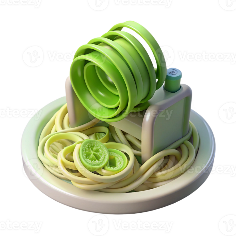 wonderful rustic Spiralizer with Cucumber Noodles Transparent Background high resolution png