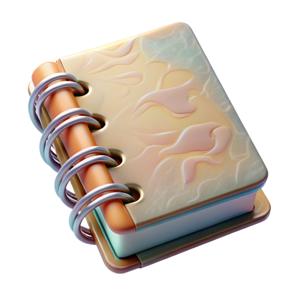 beautiful traditional Spiral Notebook Transparent Background Front View high resolution png