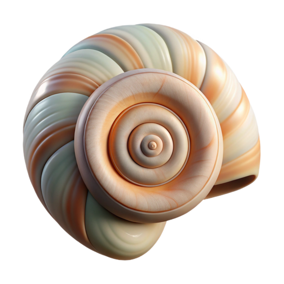 beautiful contemporary Spiral Shell Growth Rings Time Concept Transparent Background detailed png
