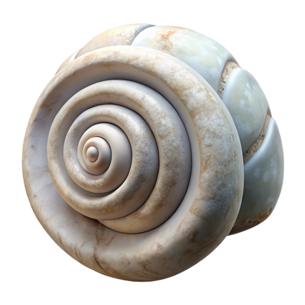 wonderful classic Spiral Shell Cutout with White Background Isolated Element detailed png