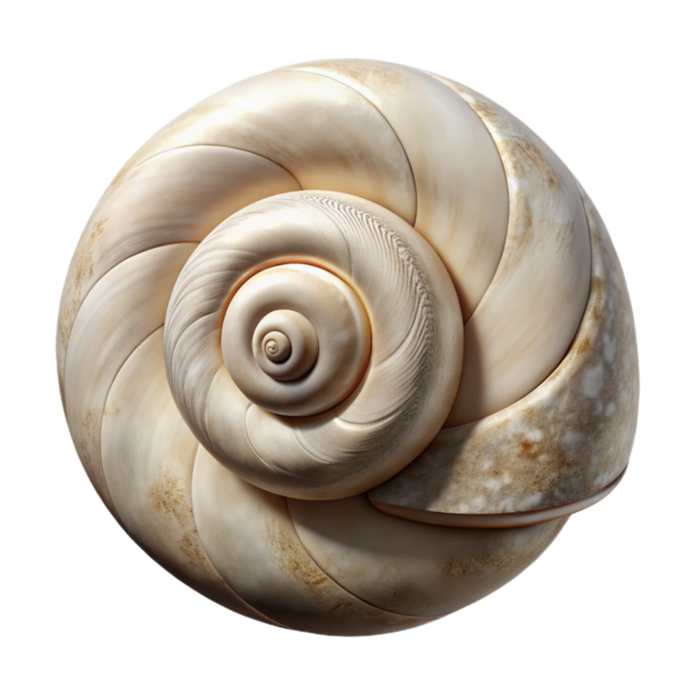 impressive rustic Spiral Shell Texture Cutout with White Background Isolated high resolution png