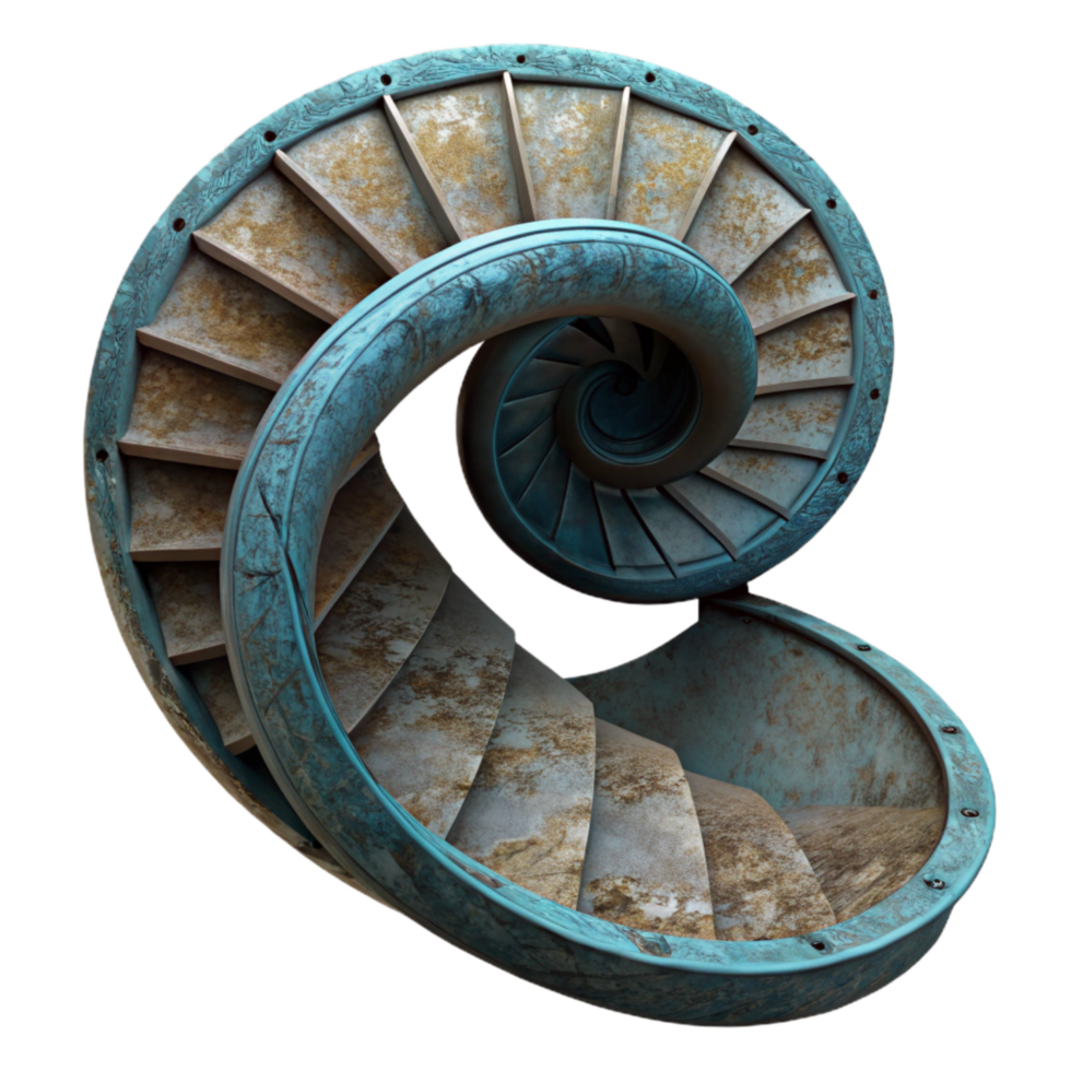 beautiful modern Spiral Staircase Architectural Detail Isolated high resolution png