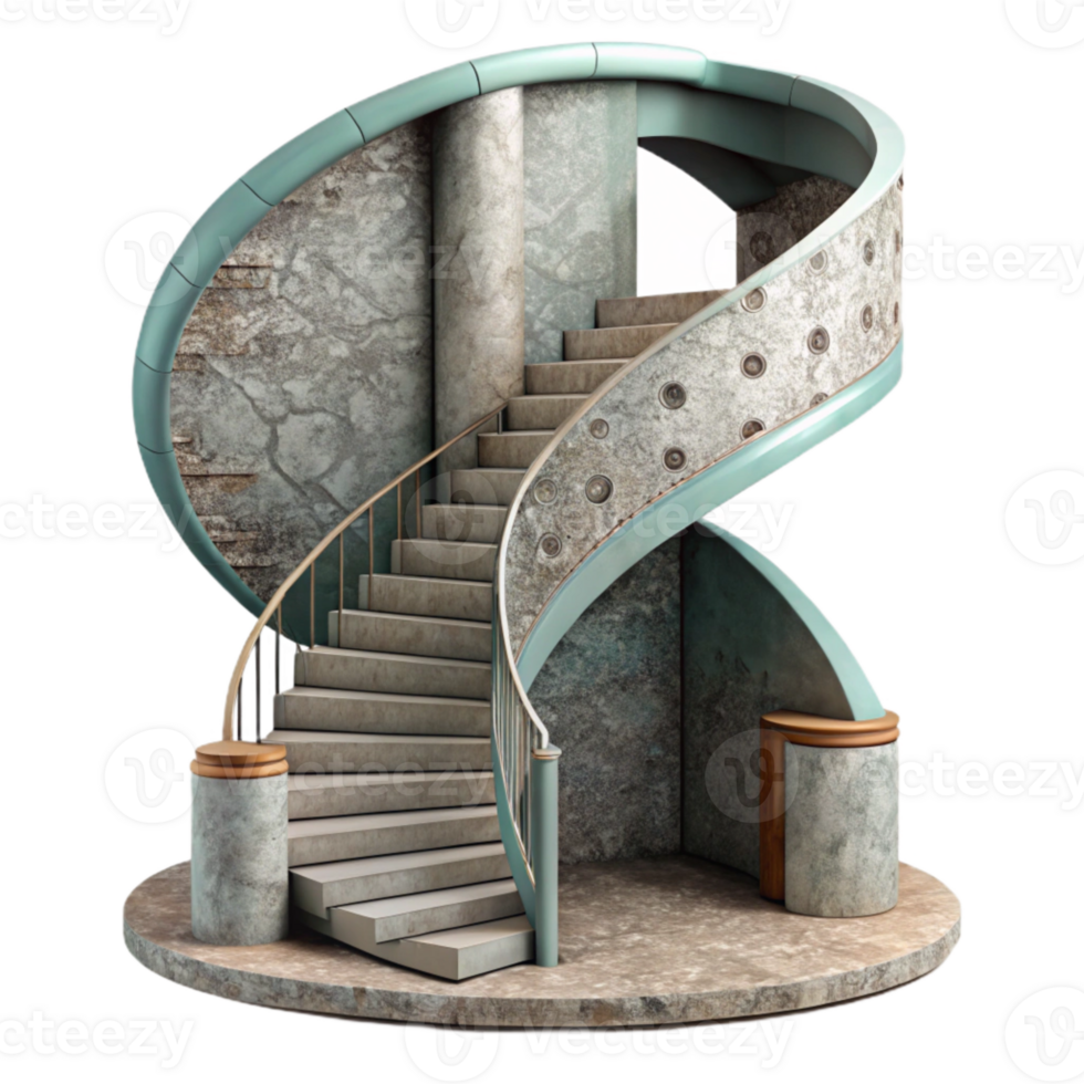 dramatic artistic Spiral Staircase Interior Design Cutout detailed png