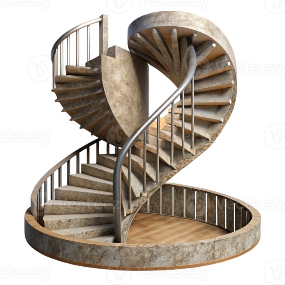 wonderful traditional Spiral Staircase Leading to Digital Cloud Isolated authentic png