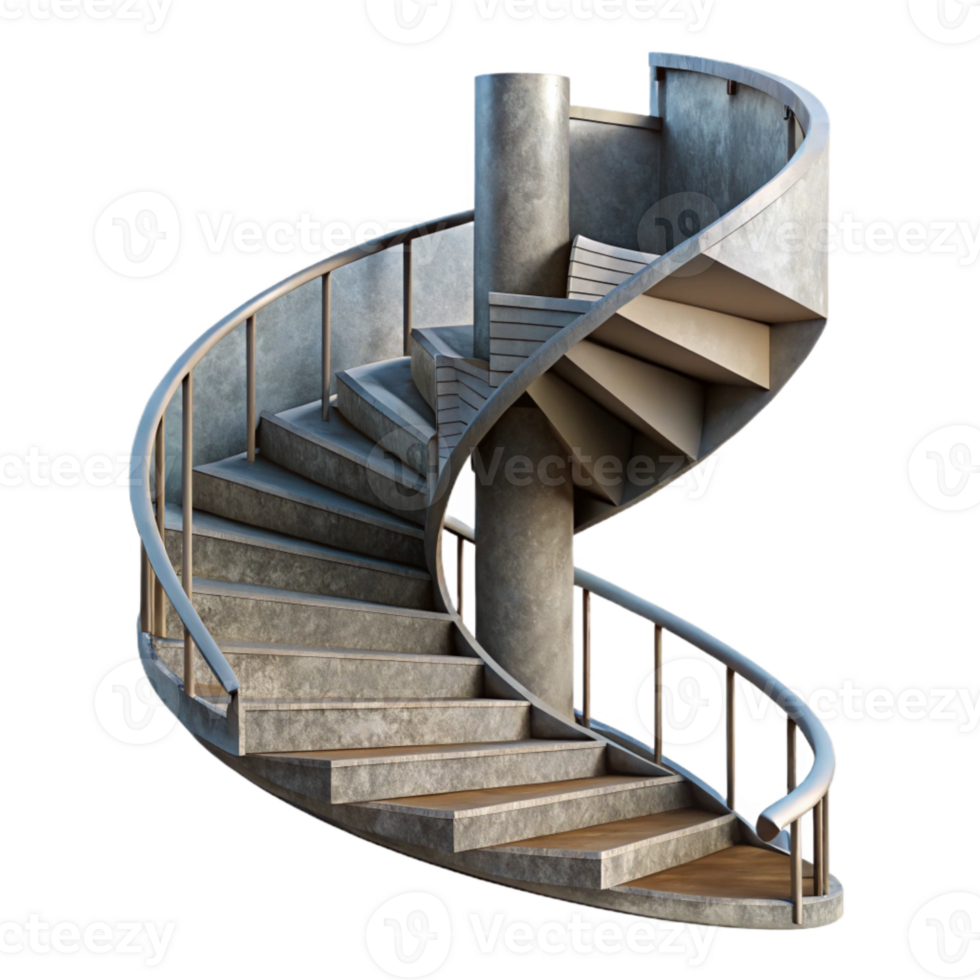 impressive vintage Spiral Staircase Modern Design Transparent Background genuine png