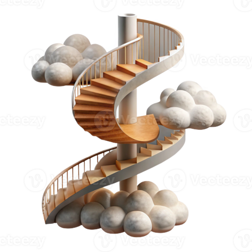 magnificent classic Spiral Staircase to the Clouds Cutout high quality png
