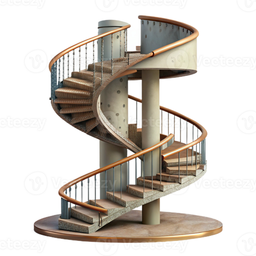 beautiful contemporary Spiral Staircase Vintage Design Transparent Background high resolution png