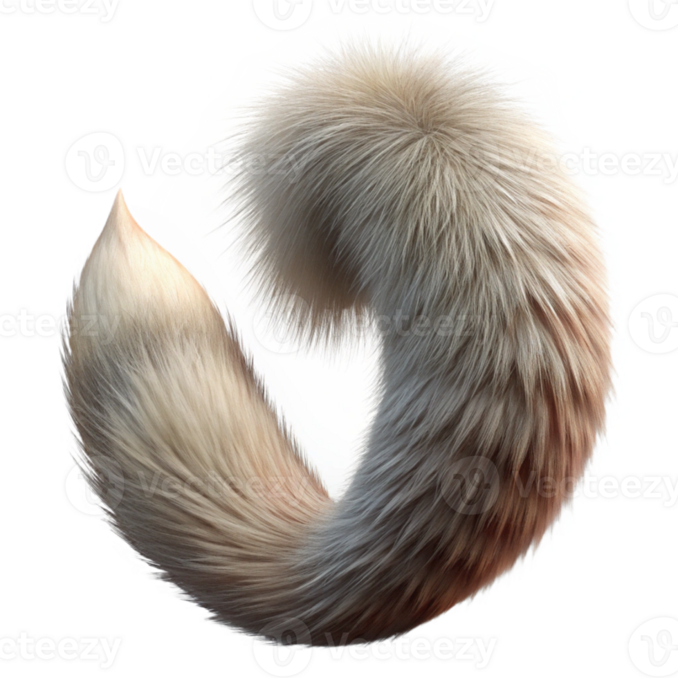 beautiful creative Squirrel Tail Closeup Transparent Background Fur Texture authentic png