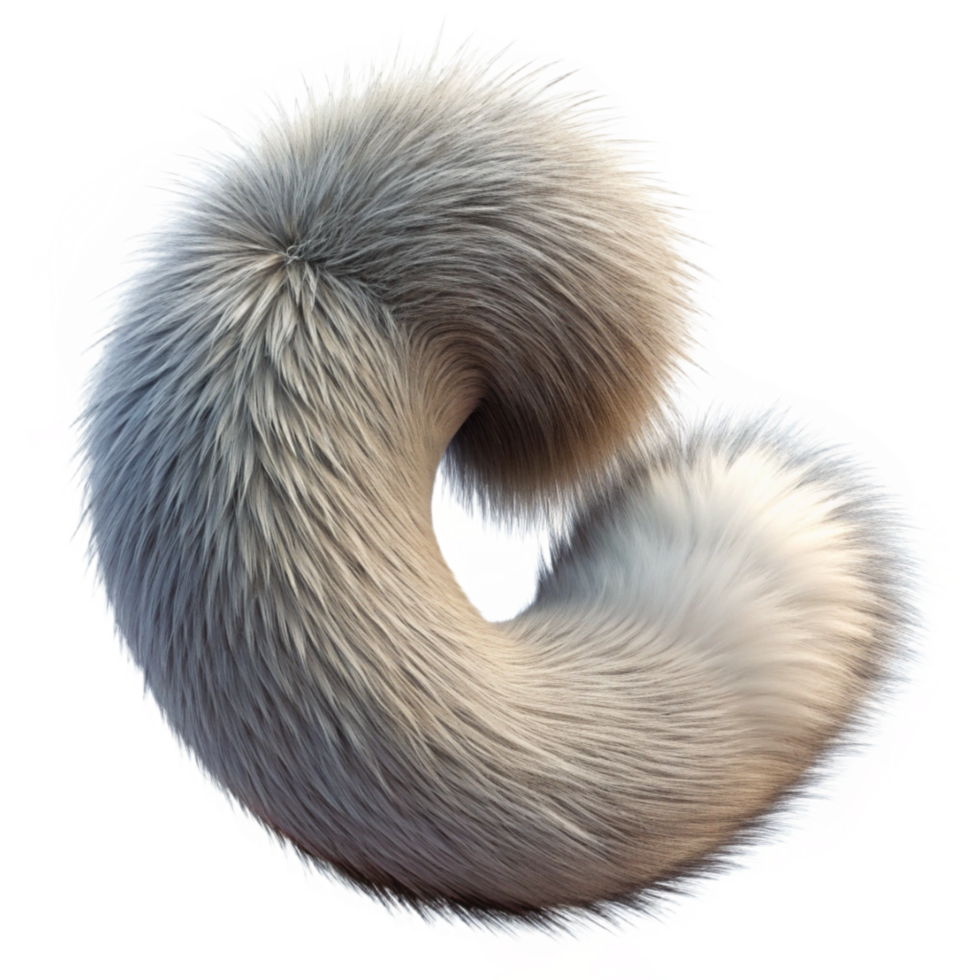 elegant modern Squirrel Tail Closeup Transparent Background Fur Texture high quality png