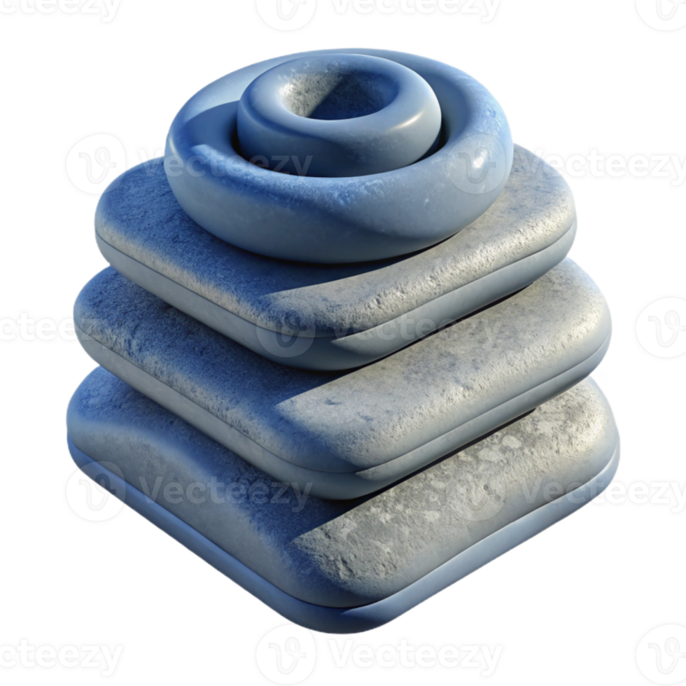 wonderful modern Stack of 3d Printed Objects Isolated Element professional png