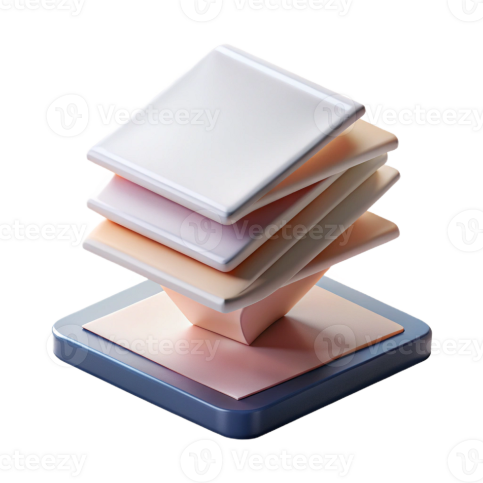 wonderful rustic Stack of Blank Paper Levitating Neatly Transparent Background authentic png