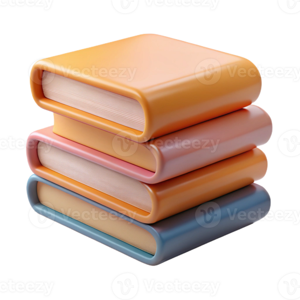 dramatic vintage Stack of Books Hovering Neatly Cutout premium png