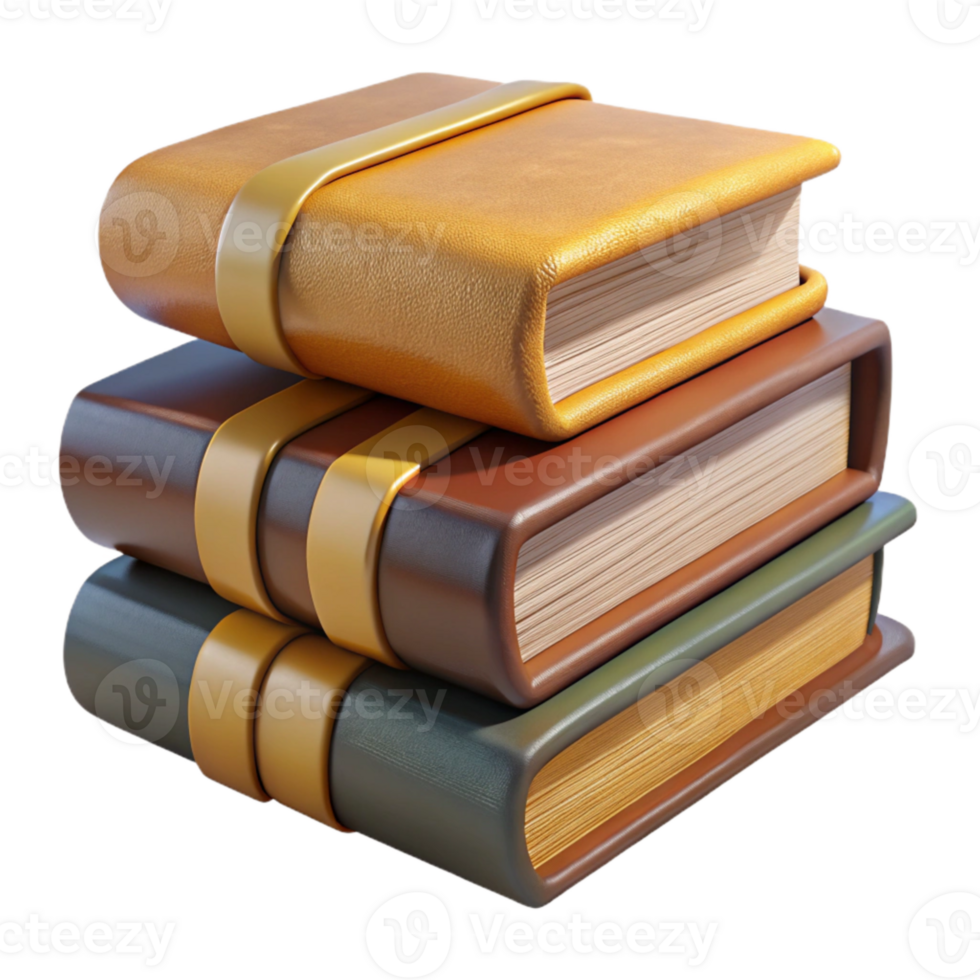 dramatic minimalist Stack of Books Front View Transparent Background Cutout professional png