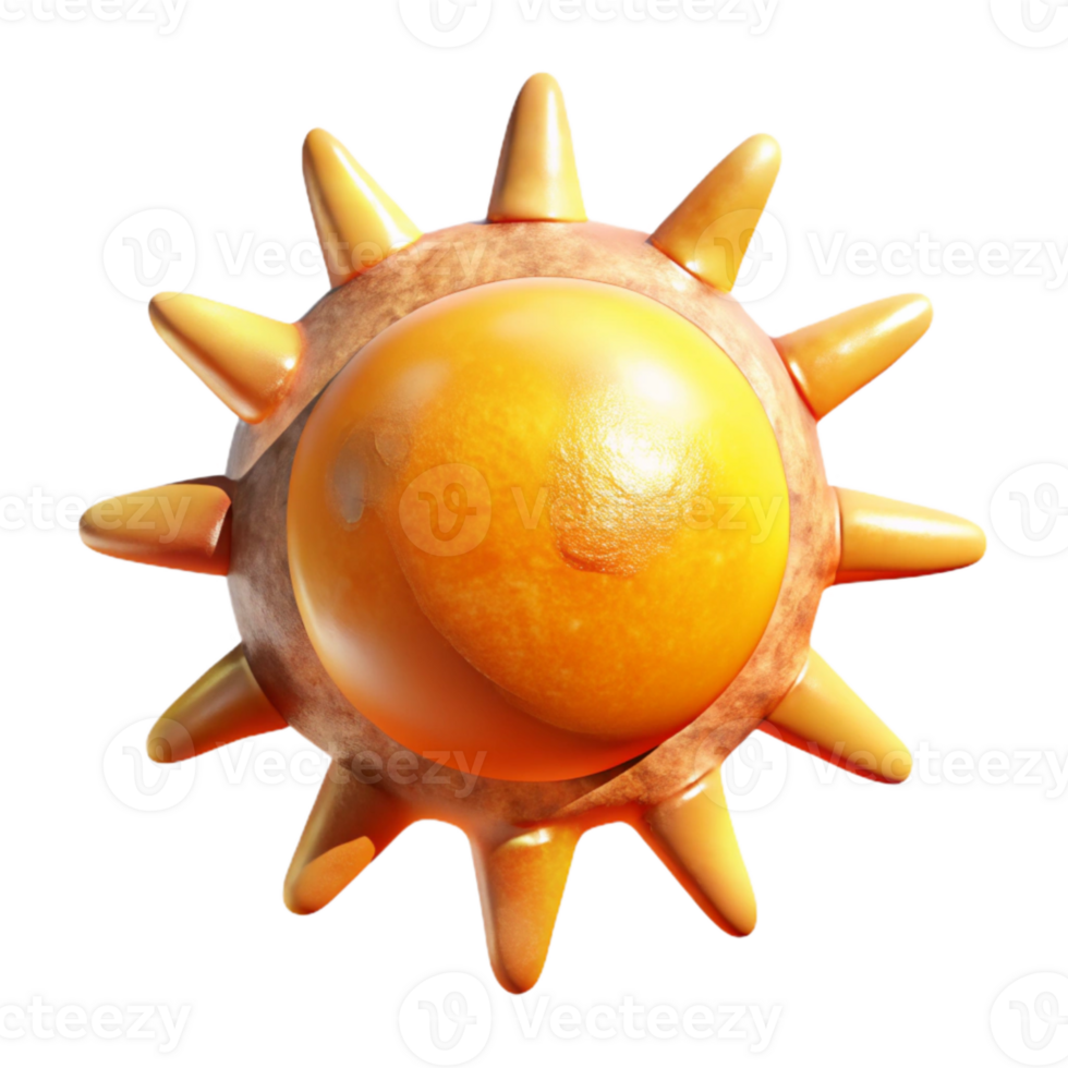 elegant minimalist Summer Solstice Sun with Rays Yellow and Orange Isolated original png