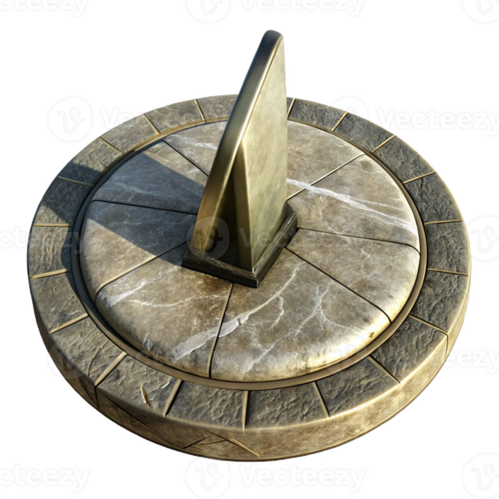 beautiful modern Sun Dial Base Stone Texture Transparent Background professional png