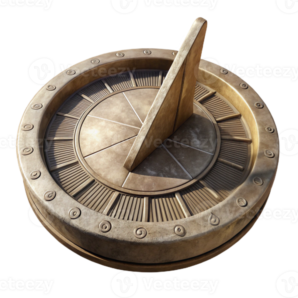 serene abstract Sun Dial with Roman Numerals Isolated professional png