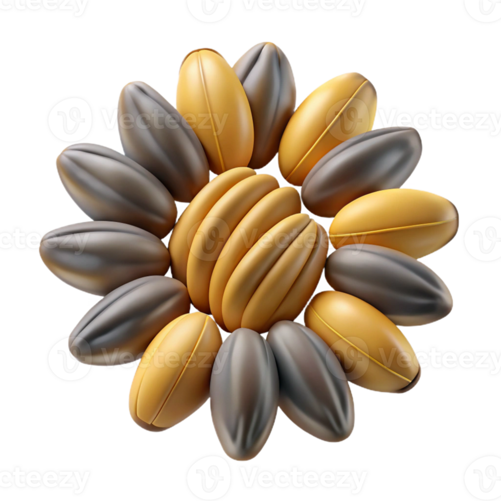 serene abstract Sunflower Seed Pattern Transparent Background Cutout high quality png
