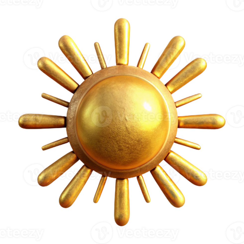 elegant traditional Sun Rays Golden Light Isolated png