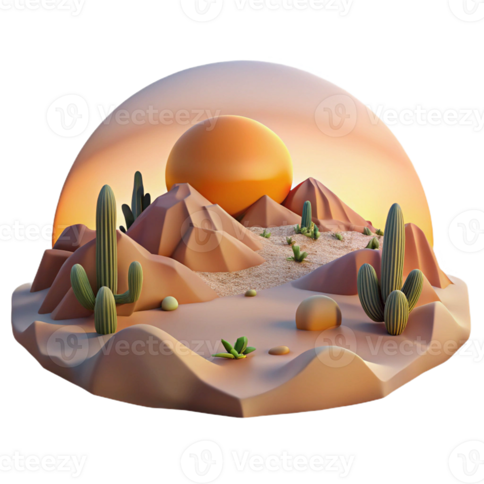 magnificent classic Sunset Over Desert Landscape Cutout Element authentic png