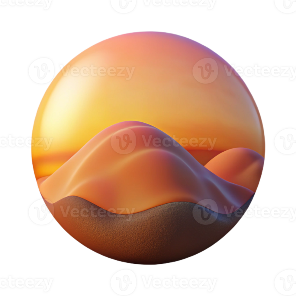 dramatic traditional Sunset Over Terrain Cutout Warm Color Gradient genuine png