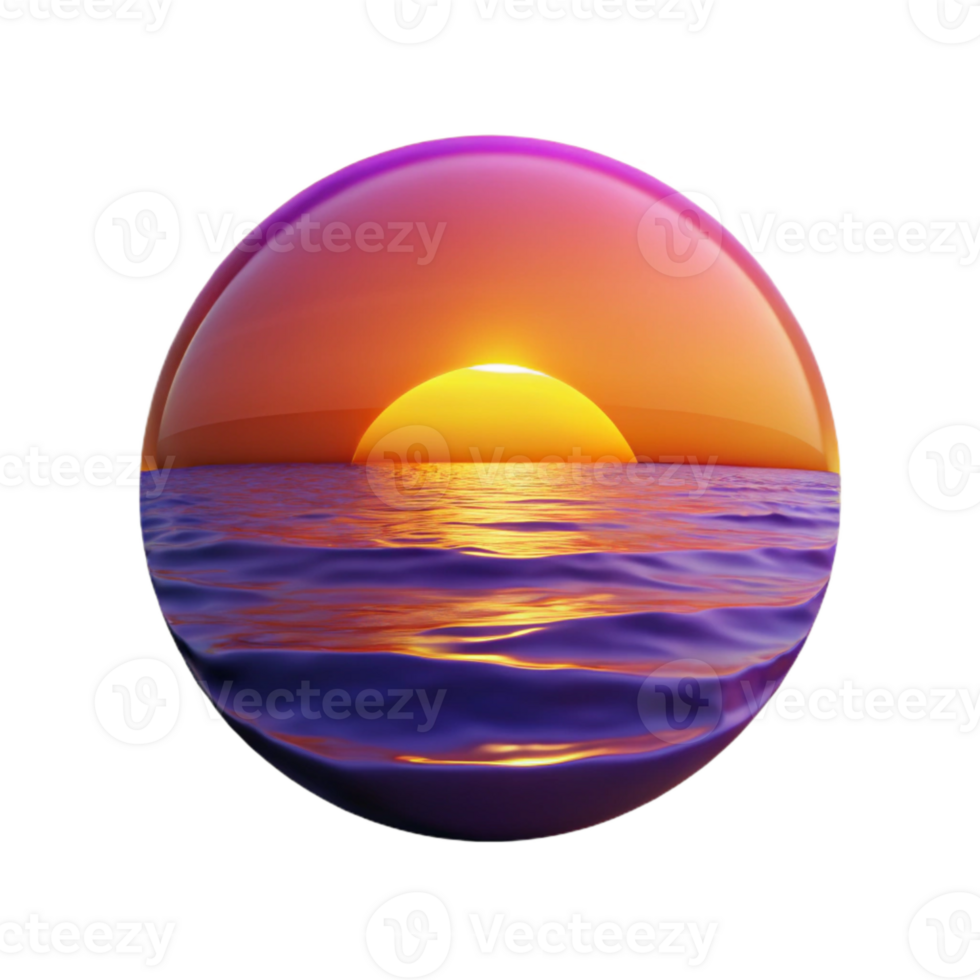 stunning creative Sunset Over Ocean Orange and Purple Transparent original png