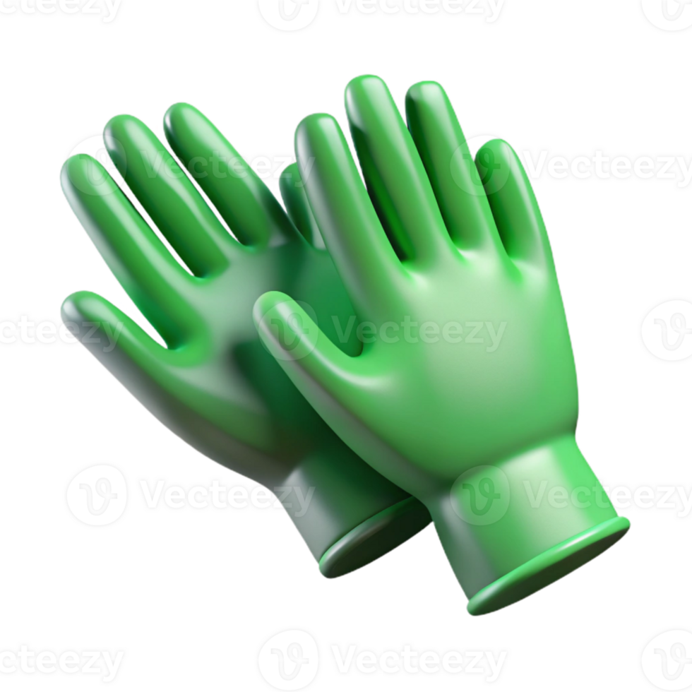impressive creative Surgical Gloves Green Latex Transparent Background png