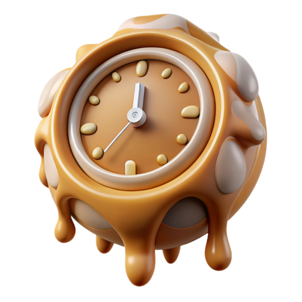 stunning minimalist Surreal Clock Face Melting Downwards Cutout exclusive png