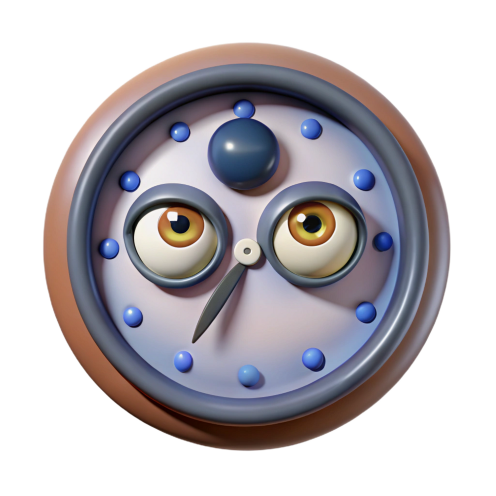 impressive vintage Surreal Clock Face with Eyes high resolution png