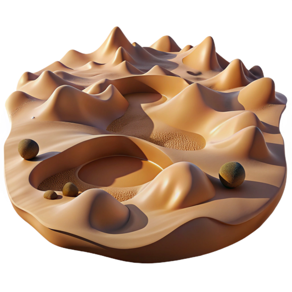 wonderful creative Surreal Desert Landscape with Red Sand Cutout detailed png