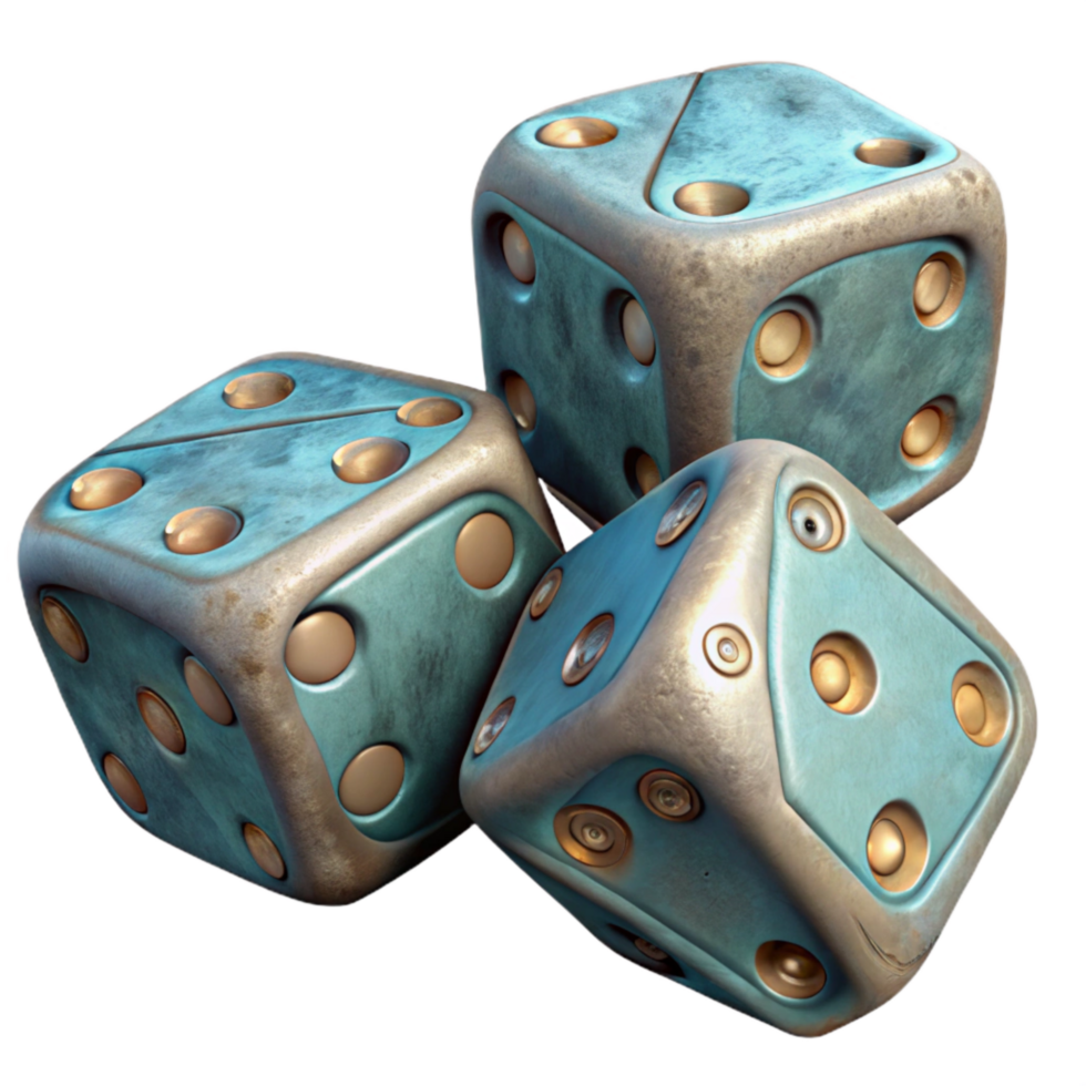 elegant rustic Surreal Dice with Multiple Sides detailed png
