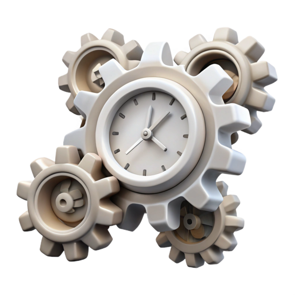 extraordinary vintage Surreal Floating Clock Gears Isolated exclusive png