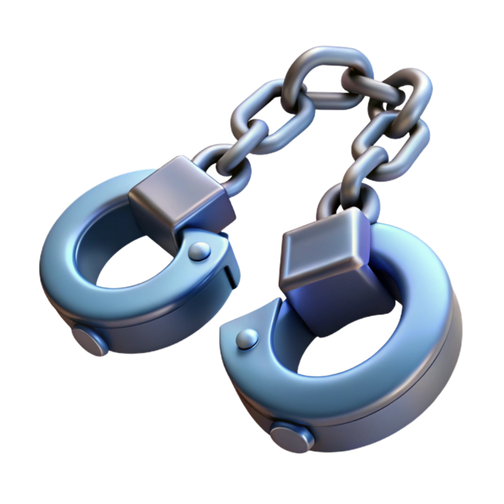 beautiful abstract Surreal Handcuffs with Broken Chain detailed png
