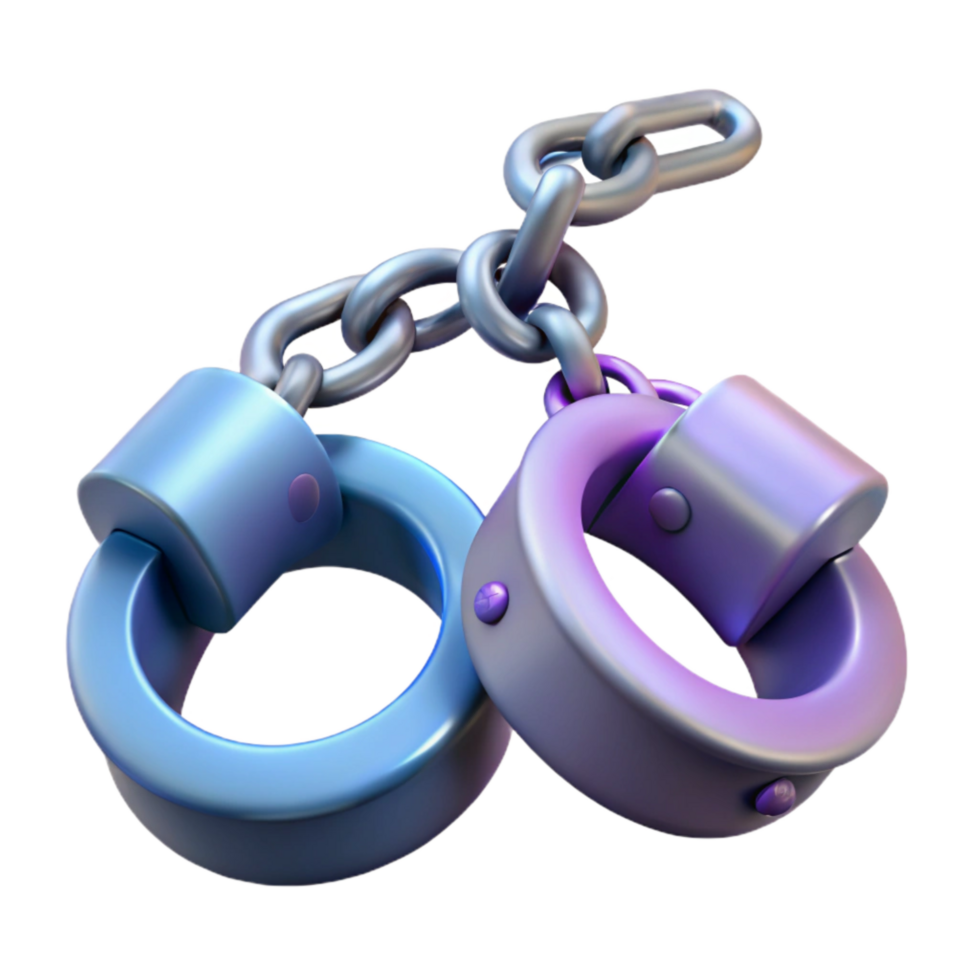 stunning abstract Surreal Handcuffs with Broken Chain professional png