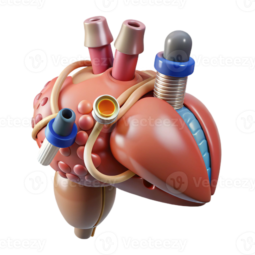 impressive modern Synthetic Organ Replacement Procedure Illustration Transparent Background high quality png
